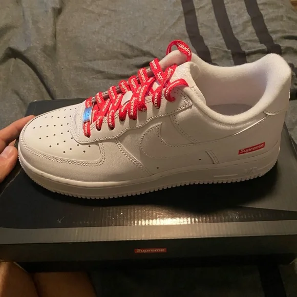 Nike | Shoes | Supreme X Air Force Low Box Logo White Size 8